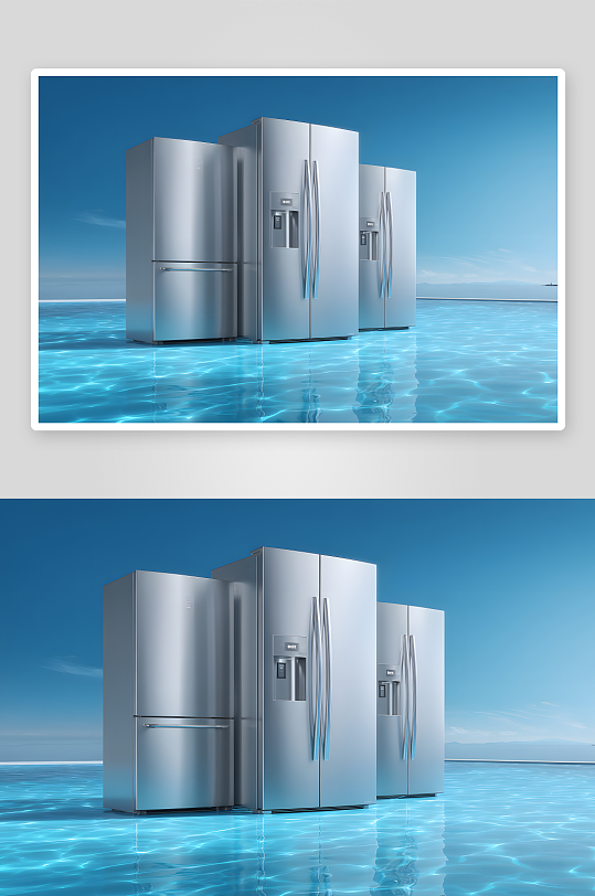 AI數(shù)字藝術(shù)夏季家用電器家電模型場景背景