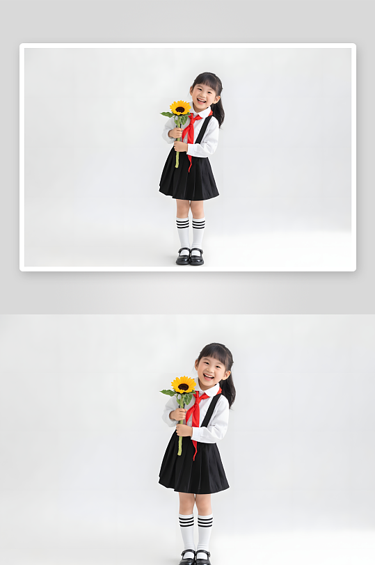 AI数字艺术少先队员儿童小学生爱国教育摄-众图网