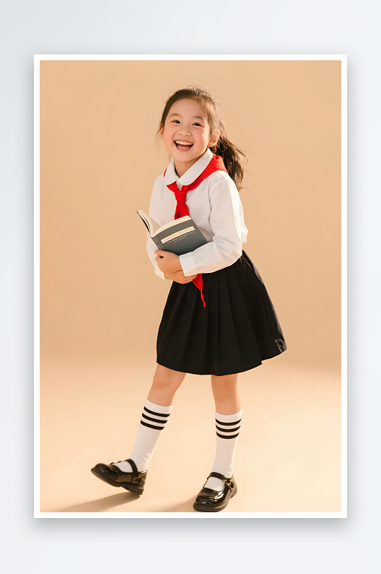 少先队员书本花朵儿童小学生爱国教育摄影图-众图网