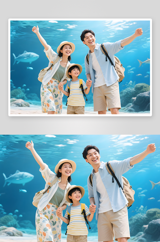 春季夏季一家人亲子旅游乡村研学人物摄影图