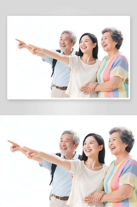 春季夏季一家人亲子旅游指路研学人物摄影图-众图网