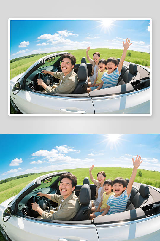 春季夏季一家人亲子旅游拍照研学人物摄影图-众图网