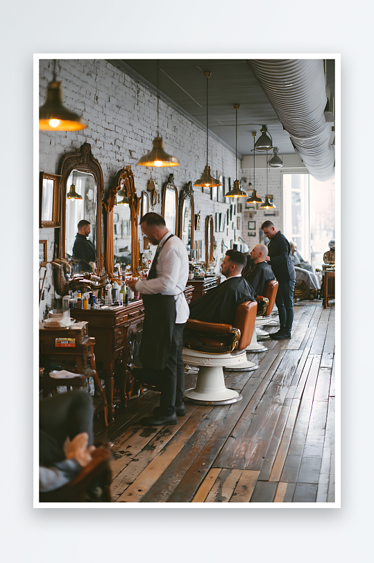 儿童剪发美理发师美发师职业人物摄影图