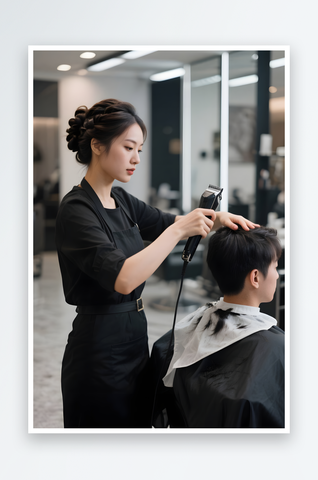 发型师美理发师美发师职业人物摄影图素材