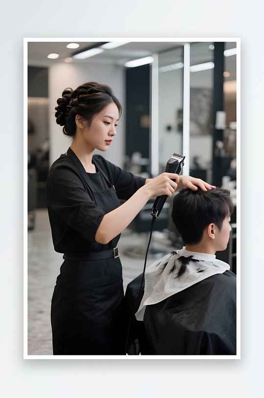 发型师美理发师美发师职业人物摄影图