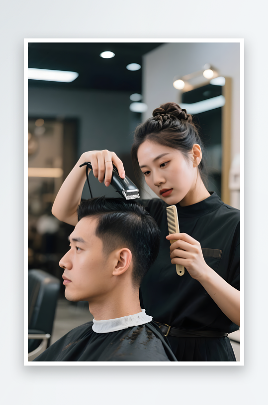 发型师美理发师美发师职业人物摄影图