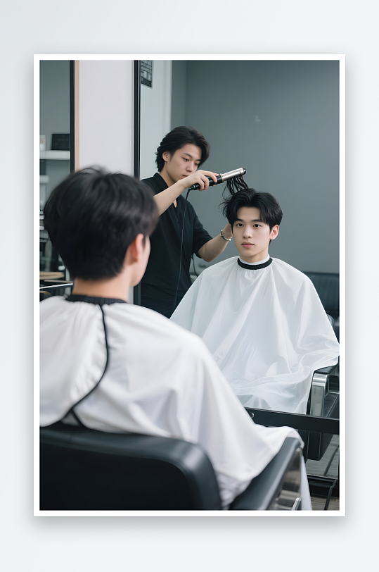 美发沙龙美理发师美发师职业人物摄影图