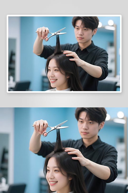 美发沙龙美理发师美发师职业人物摄影图