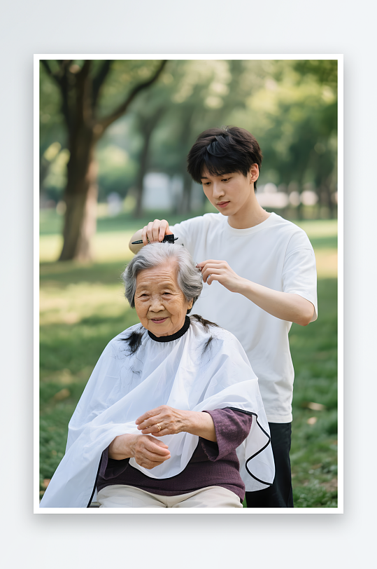 公益剪发美理发师美发师职业人物摄影图