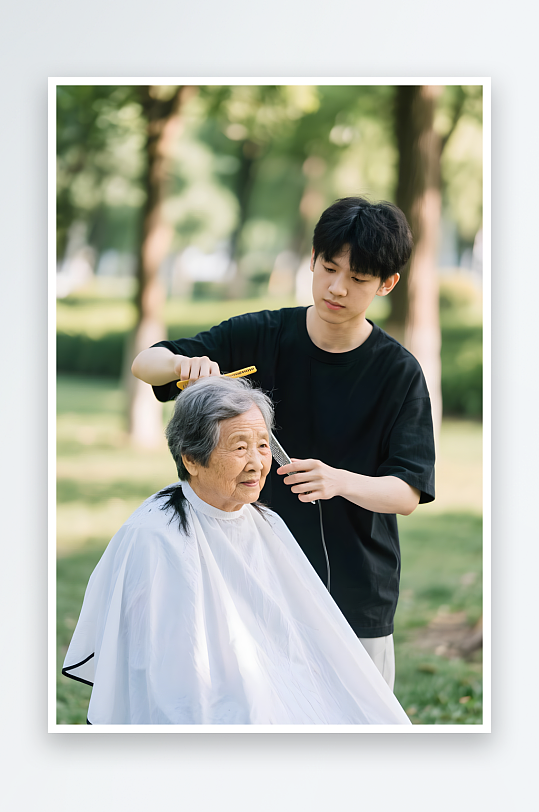 公益剪发美理发师美发师职业人物摄影图