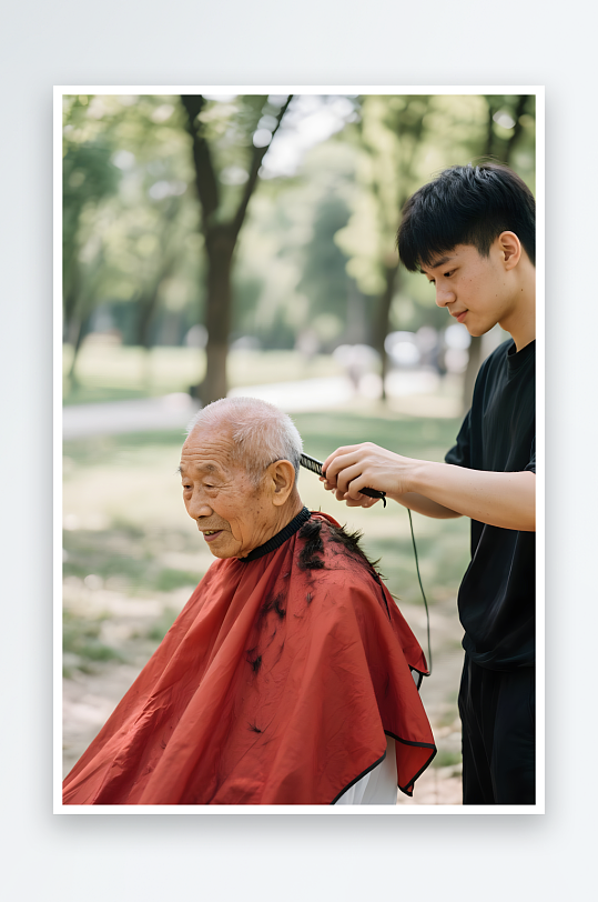 公益剪发美理发师美发师职业人物摄影图