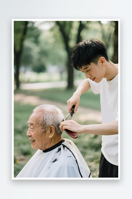 剪发美理发师美发师职业人物摄影图