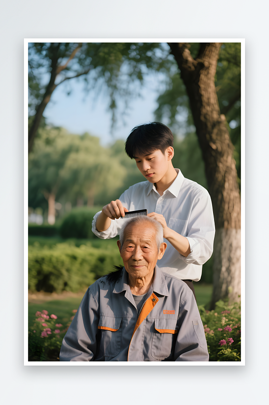 公益剪发美理发师美发师职业人物摄影图