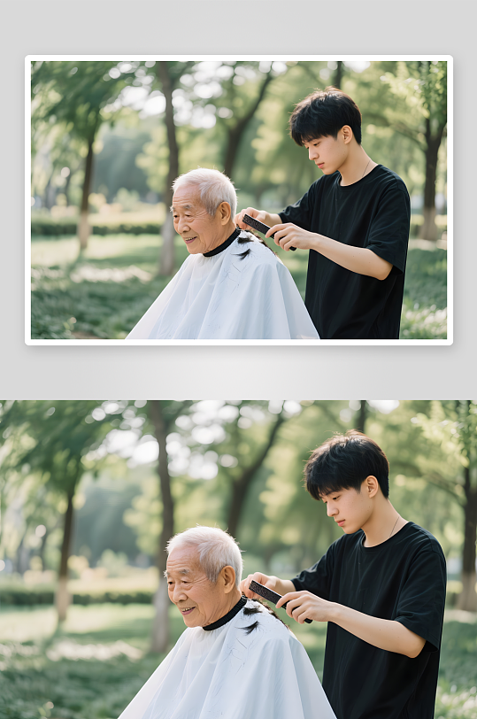 公益剪发美理发师美发师职业人物摄影图