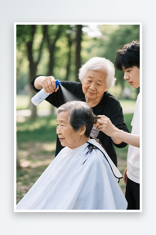 剪发美理发师美发师职业人物摄影图