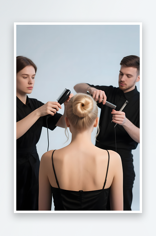 剪发美理发师美发师职业人物摄影图