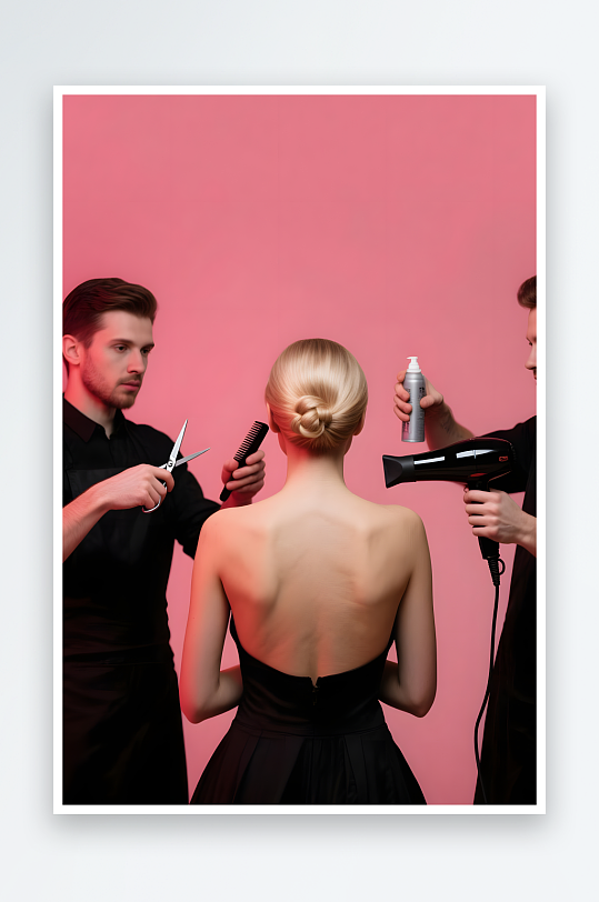 剪发美理发师美发师职业人物摄影图