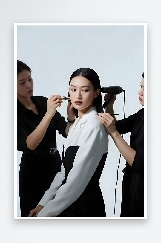 剪发美理发师美发师职业人物摄影图