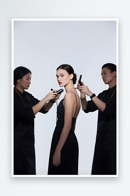 剪发美理发师美发师职业人物摄影图