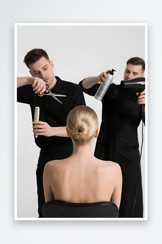 理发工具美理发师美发师职业人物摄影图-众图网