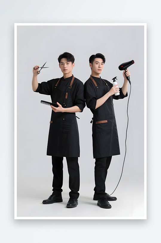 理发工具美理发师美发师职业人物摄影图