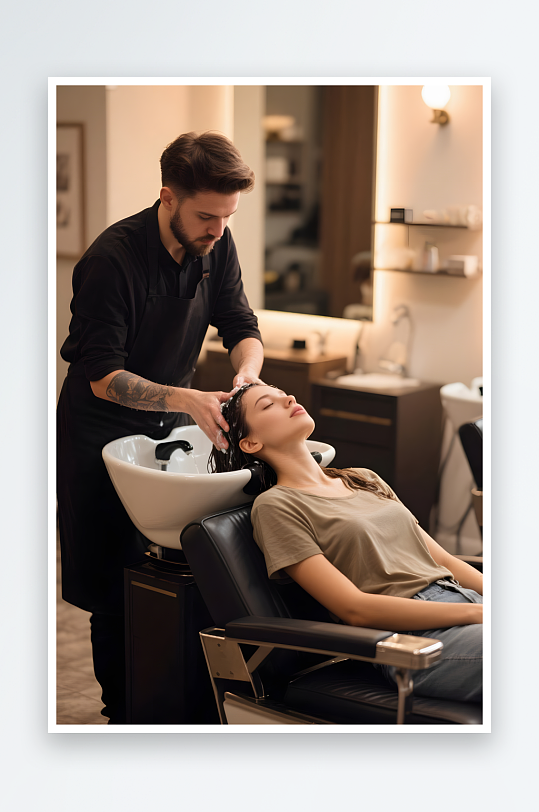 发师洗头美发师发型师工具职业人物摄影图