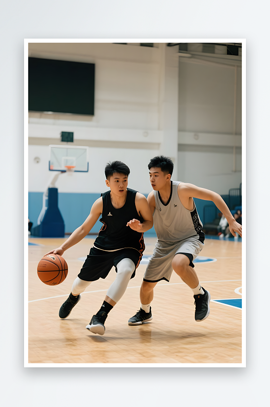 打篮球单挑篮球运动员职业人物摄影图-众图网