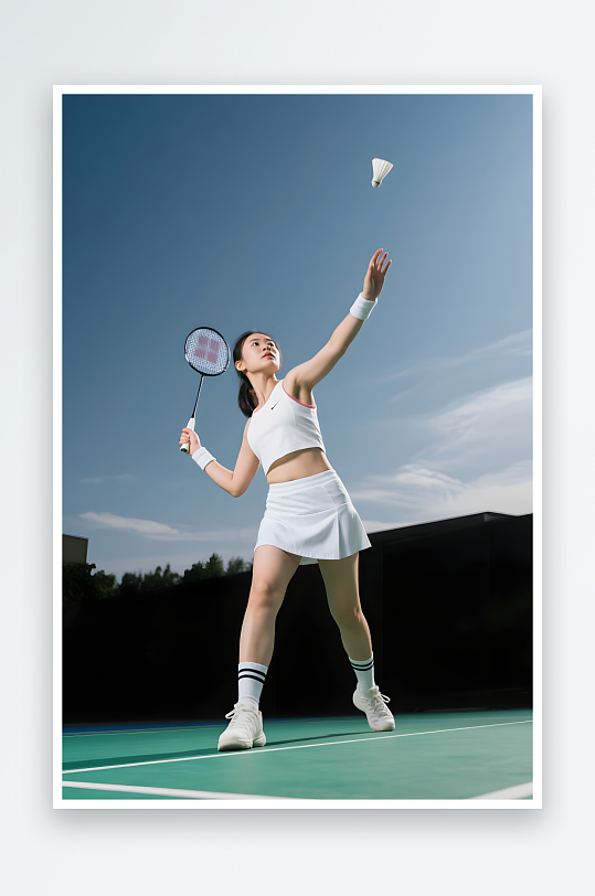 青年挥训练发球羽毛球运动员职业人物摄影图-众图网