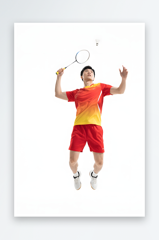 青年挥训练击球羽毛球运动员职业人物摄影图-众图网
