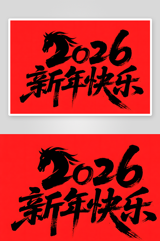 新年快樂2026年馬年新年藝術(shù)字字體設(shè)計(jì)