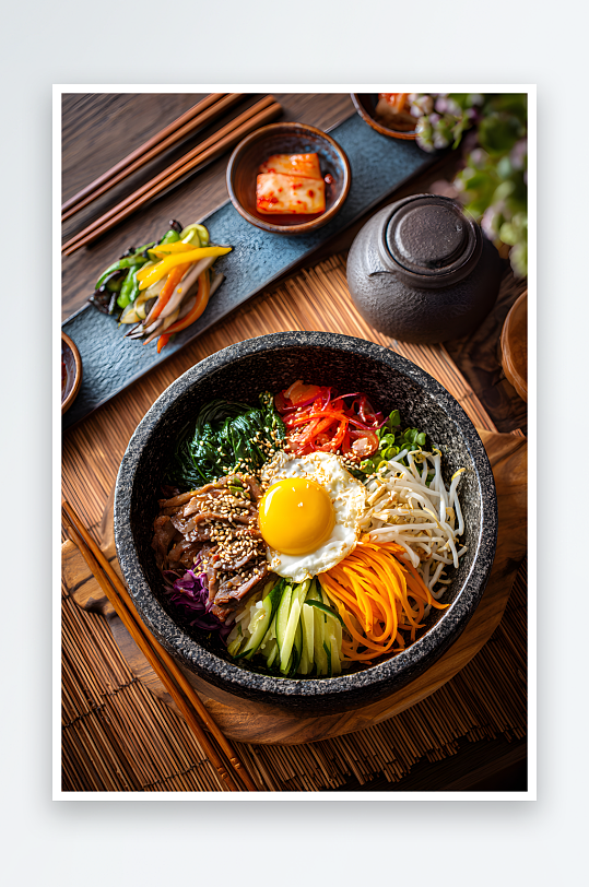韩国泡菜韩式料理烤肉泡菜美食摄影图