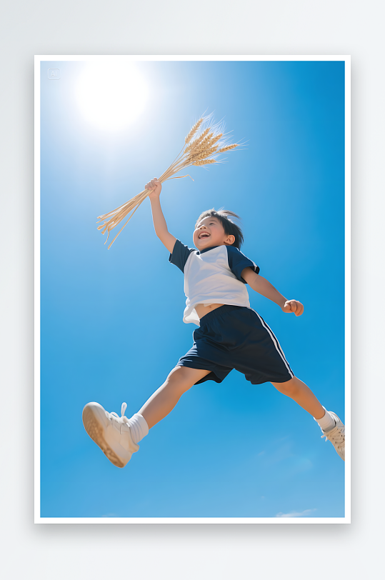 女孩立秋拍照麦田劳作秋季金黄麦田人物摄影图