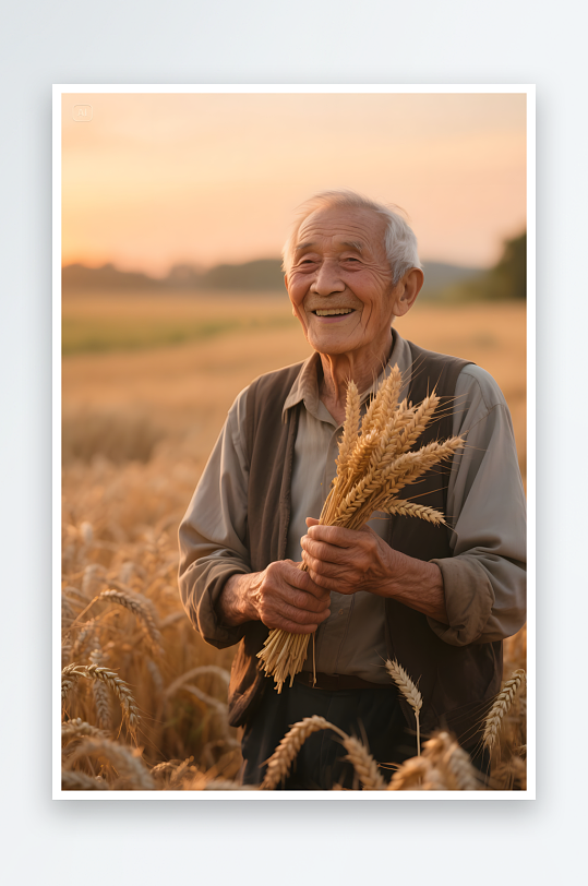 丰收麦田劳作秋季金黄麦田人物摄影图-众图网