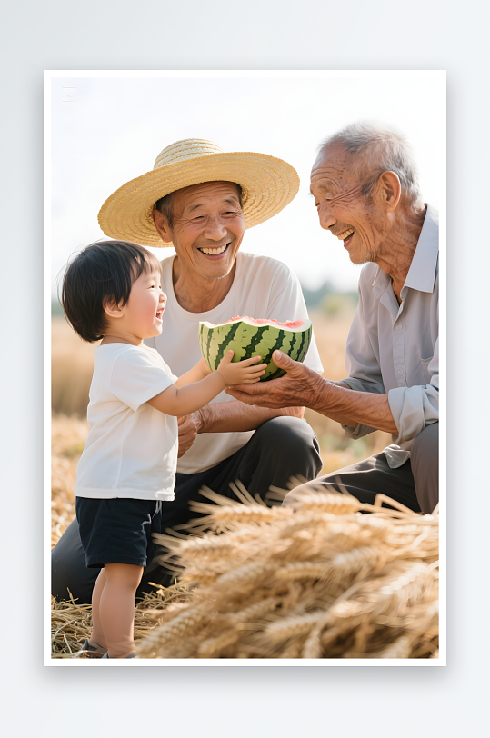 秋天立秋稻田劳作秋季金黄麦田人物摄影图-众图网