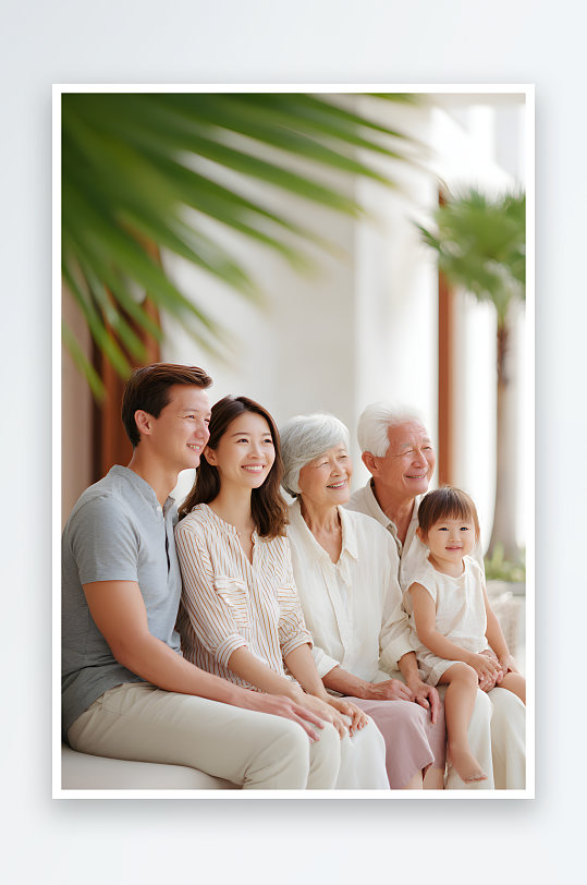 一家人老年人养老旅行实拍图全家福祖孙三代人物摄影图-众图网