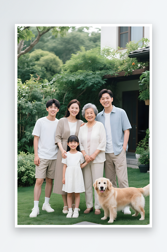 一家人老年人养老旅行全家福祖孙三代人物摄影图-众图网