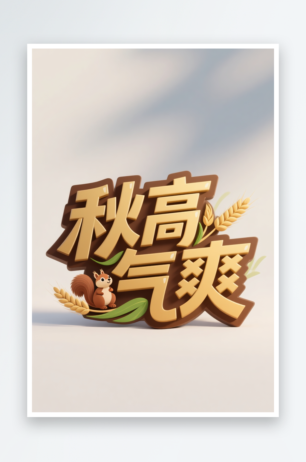 秋季運(yùn)動(dòng)會(huì)松鼠麥穗秋季秋天藝術(shù)字字體設(shè)計(jì)素材