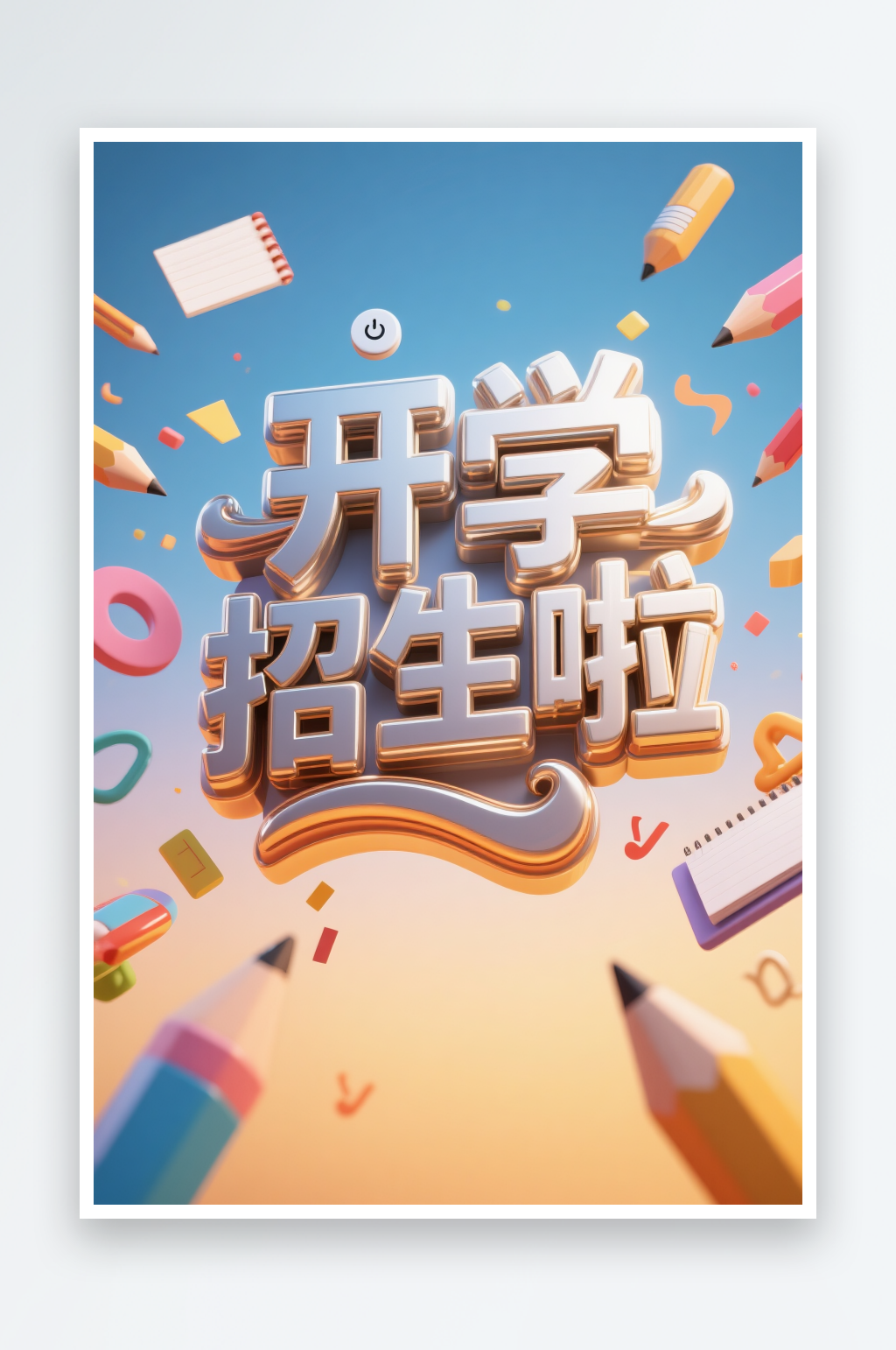 领跑新学期开学季艺术字字体设计素材