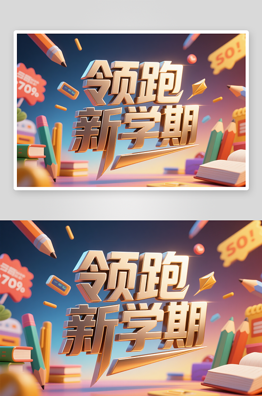領(lǐng)跑新學(xué)期開(kāi)學(xué)季藝術(shù)字字體設(shè)計(jì)