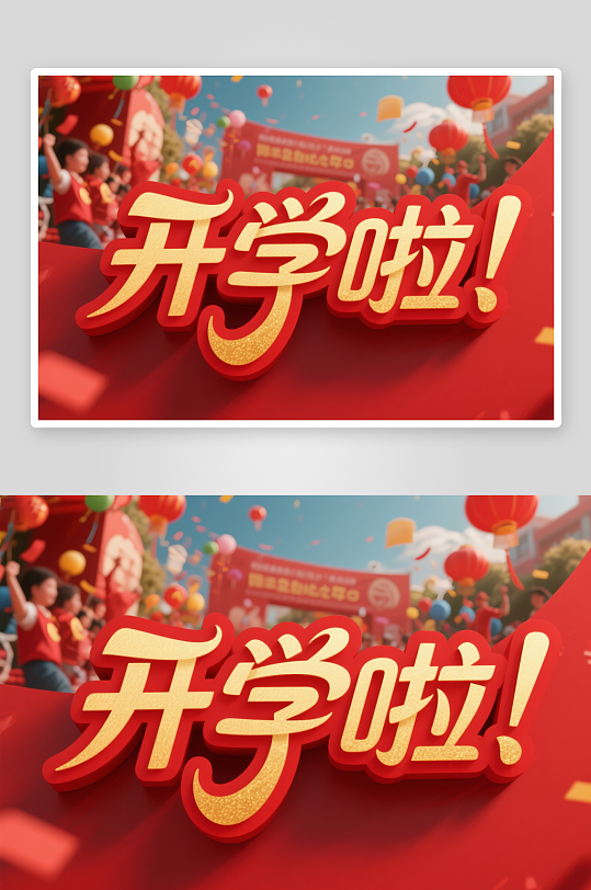 你好新同学开学季艺术字字体设计