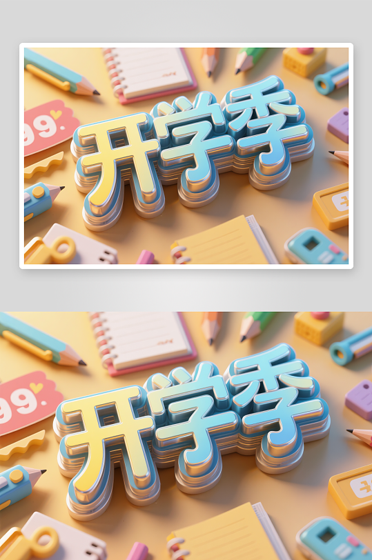 開學(xué)煥新季開學(xué)季藝術(shù)字字體設(shè)計
