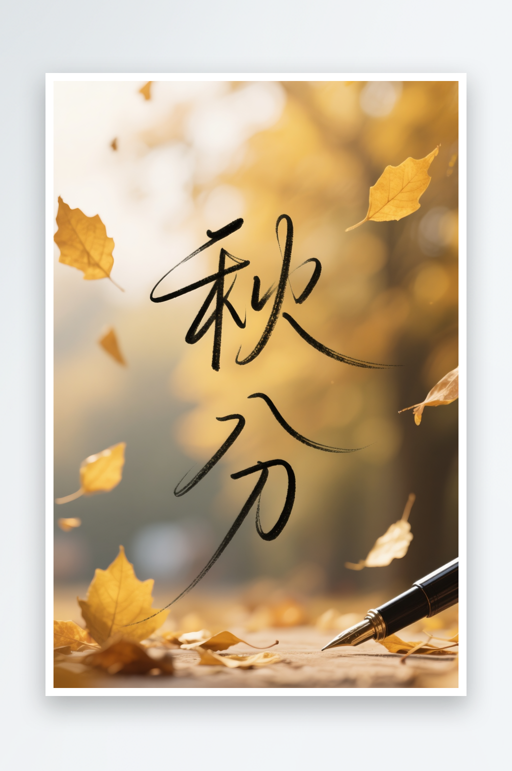 秋分节气秋季二十四节气艺术字字体设计素材