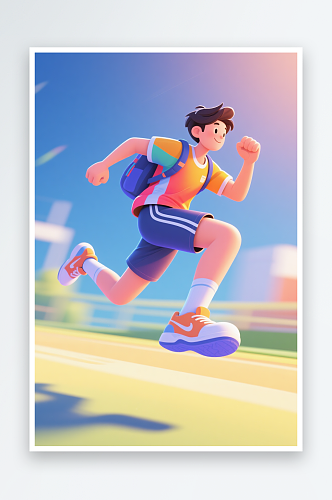 卡通大学生开学季多巴胺风格模型人物插画