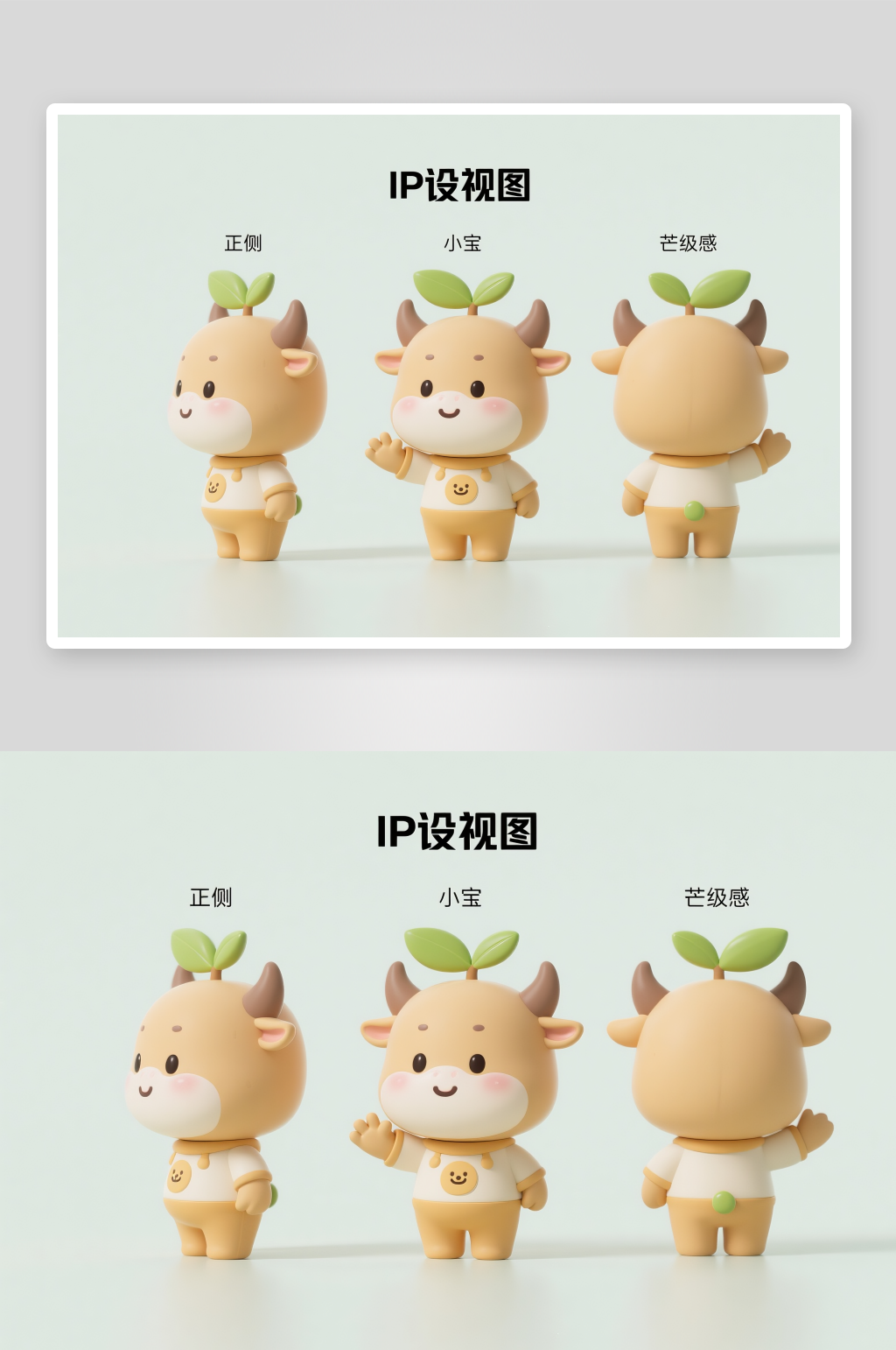 猕猴橘子果卡通人物IP三视图插画素材