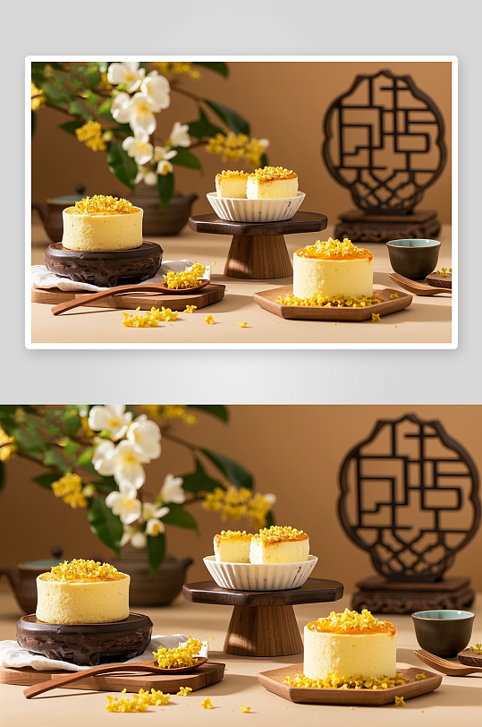 栗子蛋糕秋季蛋糕甜品糕点下午茶摄影图