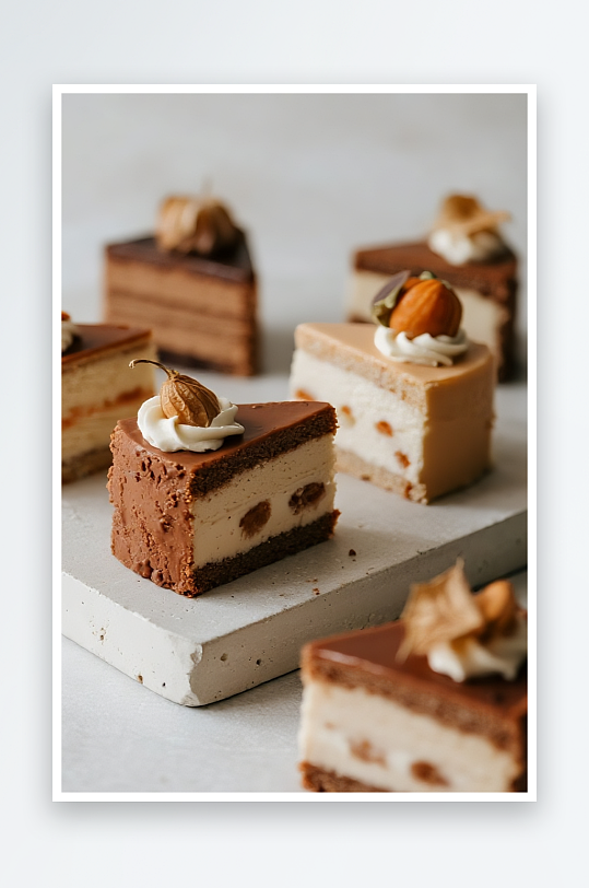 栗子南瓜蛋糕秋季蛋糕甜品糕点下午茶摄影图