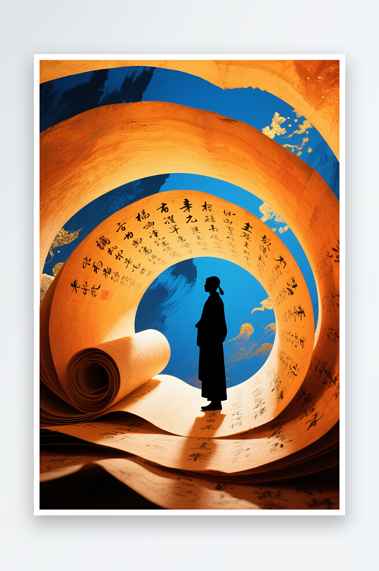 灯泡钢笔剪影教师节老师学生创意场景插画