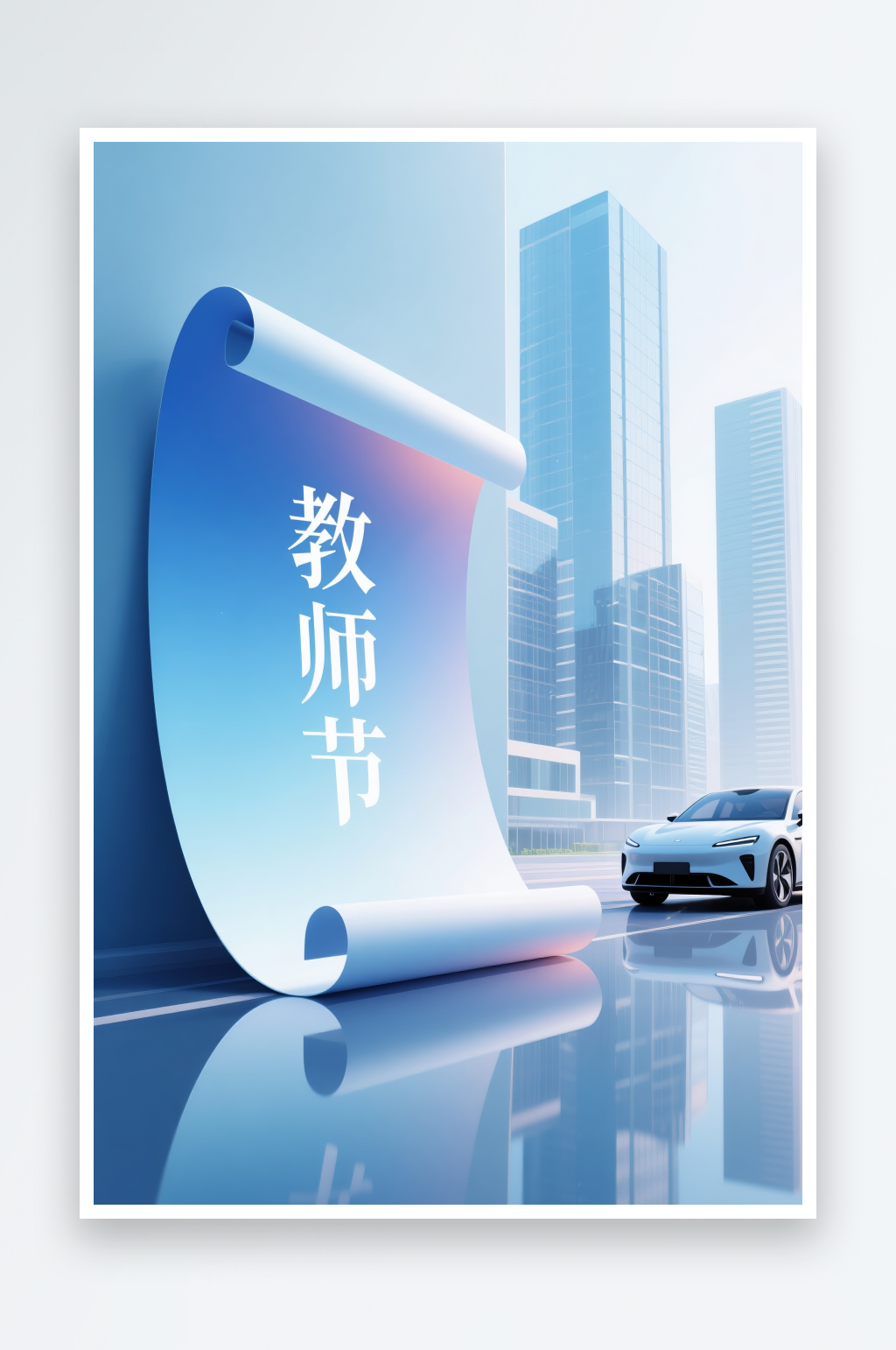 藍(lán)色汽車教師節(jié)行業(yè)營(yíng)銷攝影圖素材