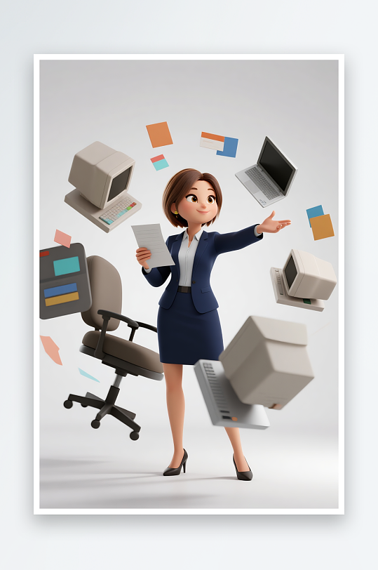 办公室面试HR招聘企业人物模型插画-众图网