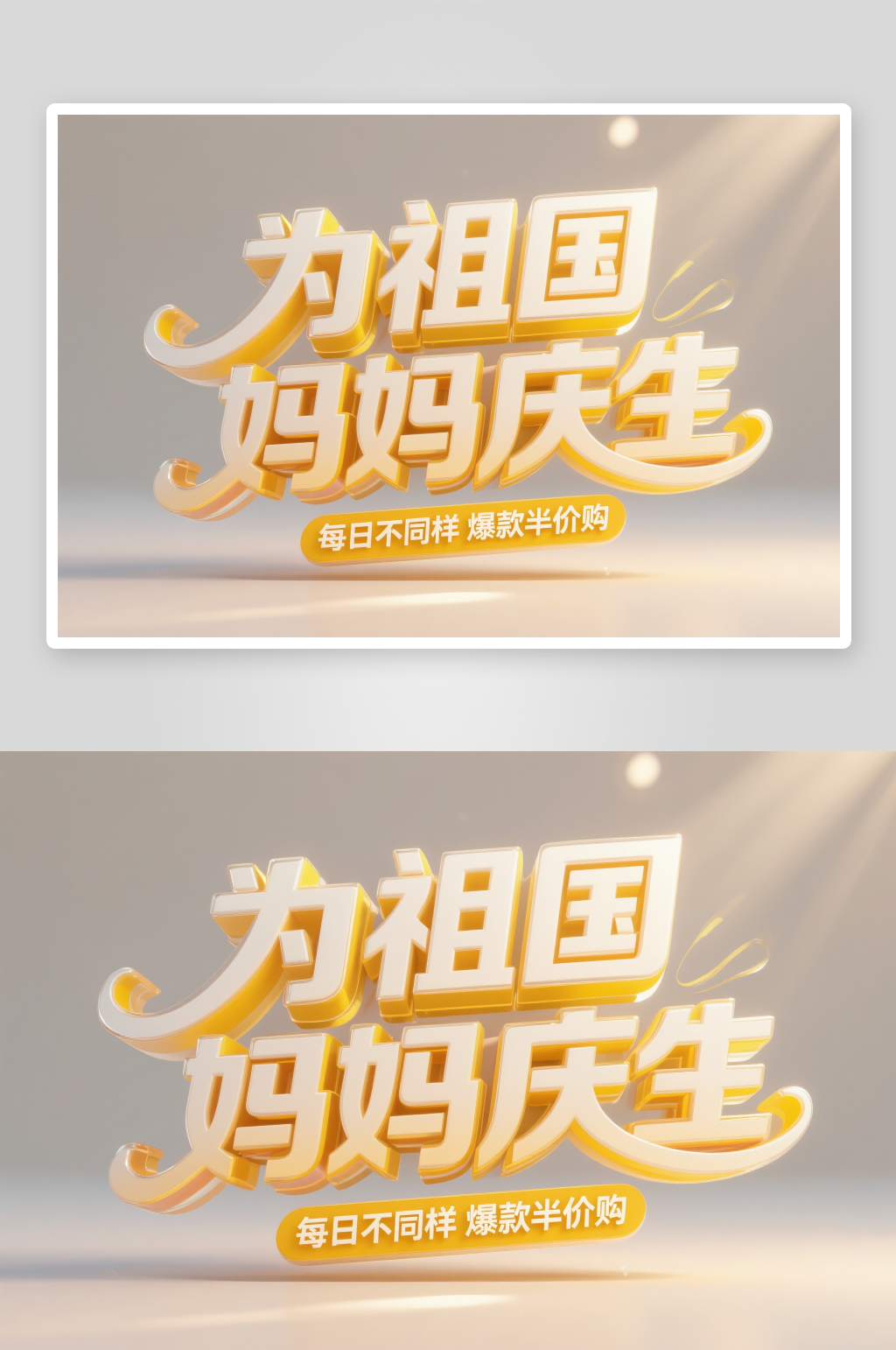 祖国妈妈庆生十一国庆节创意艺术字字体设计素材